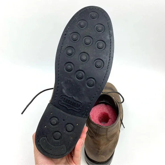 Thursday Boots President Lace Up Brown Nubuck Leather Plain Toe Combat Size 11 - Picture 7 of 10
